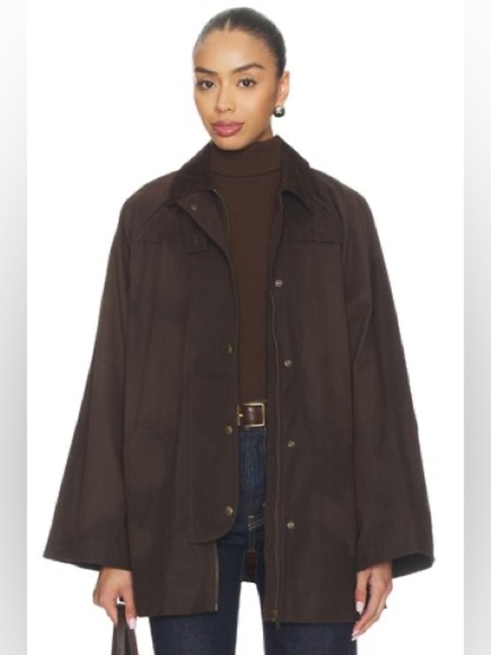 Tularosa Riley Waxed Canvas Barn Jacket in Espresso Brown - Picture 6 of 11